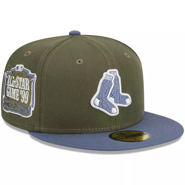 Mens New Era Olive/Blue Boston Red Sox 59FIFTY Fitted Hat Product Image