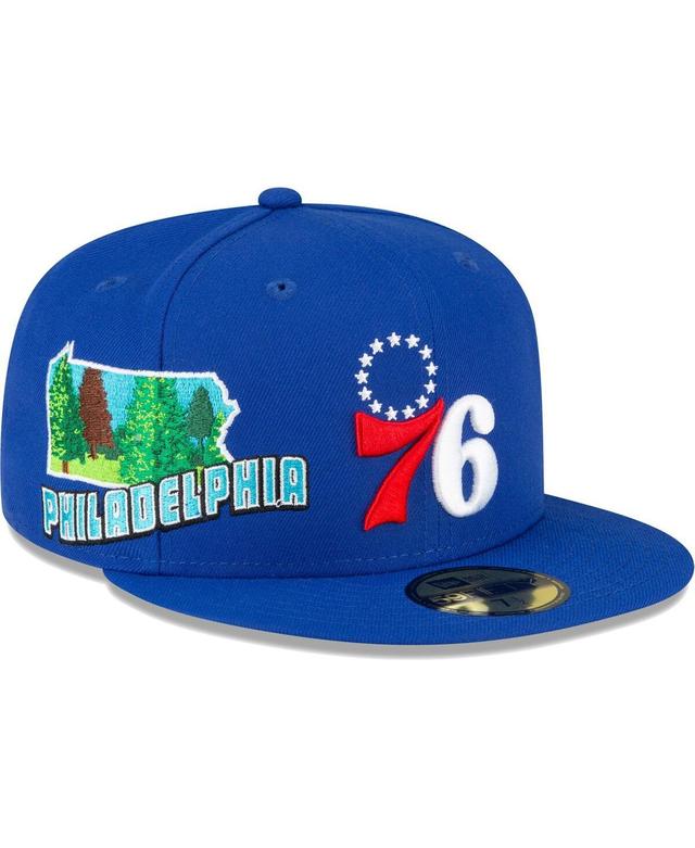 Mens New Era Royal Philadelphia 76ers Stateview 59FIFTY Fitted Hat Product Image