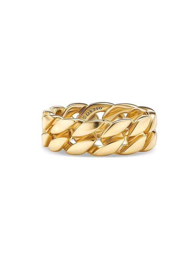 Mens Curb Chain Band Ring in 18K Yellow Gold, 8MM Product Image