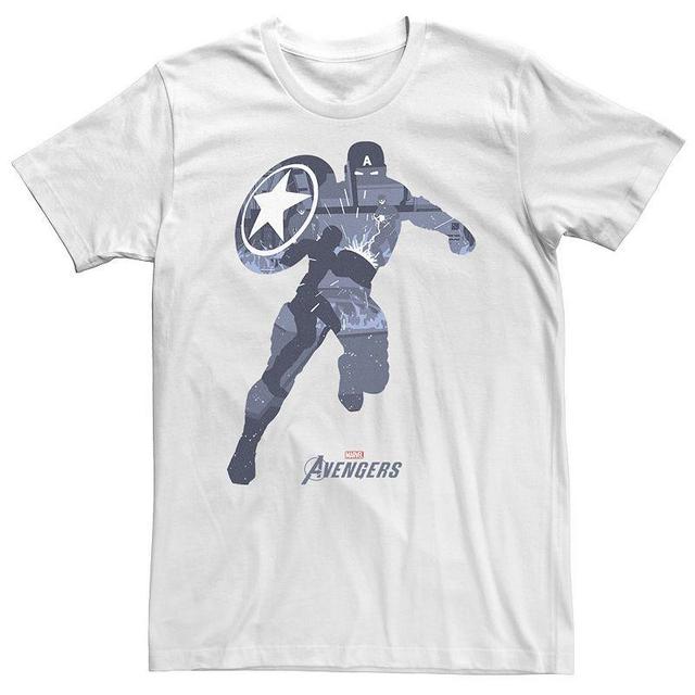 Big & Tall Marvel Avengers Game Captain America Silhouette Fill Tee, Mens Product Image