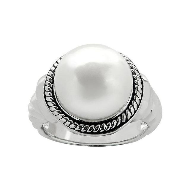 PearLustre by Imperial Freshwater Cultured Pearl Sterling Silver Twist Ring, Womens White Product Image