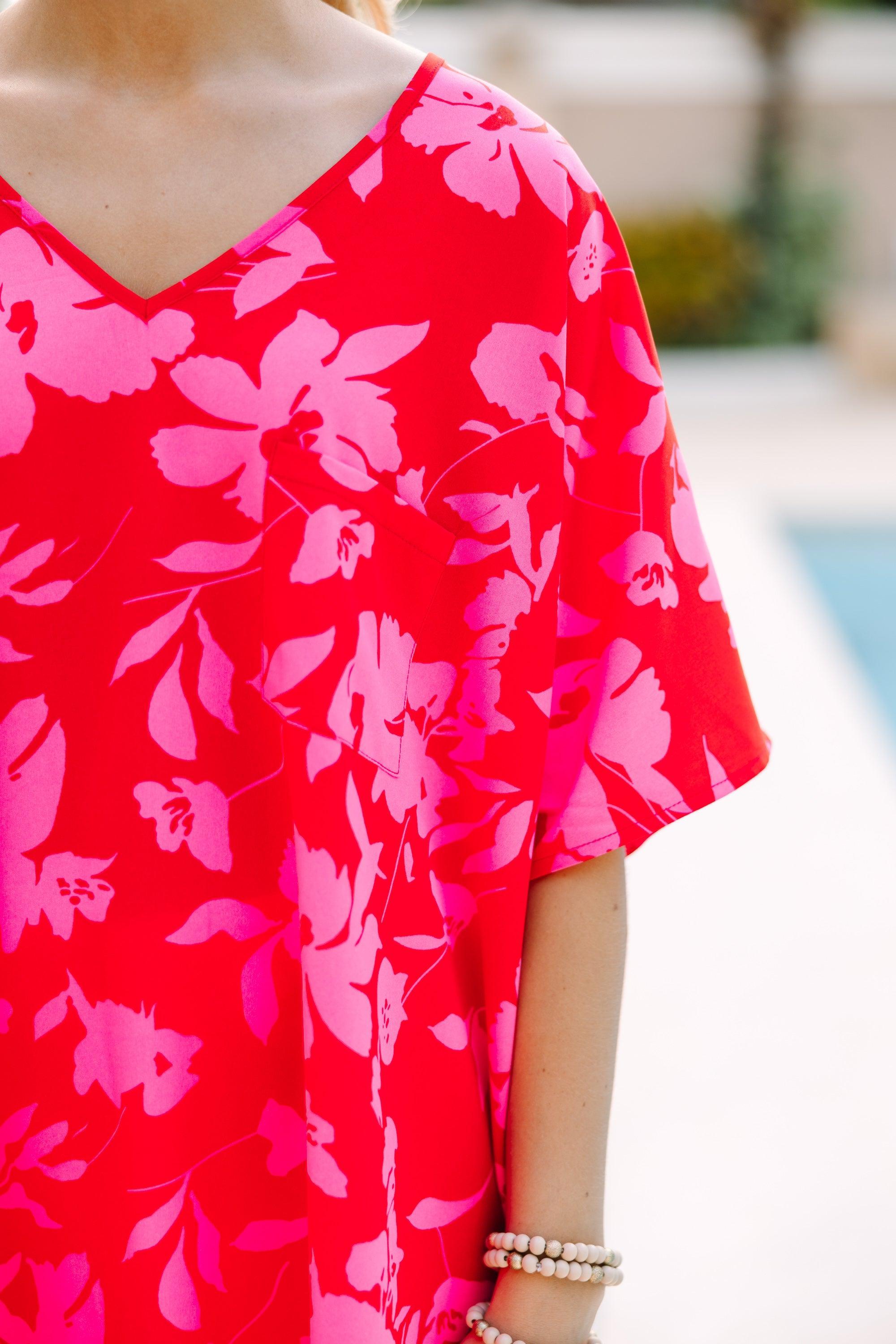 Couldn't Be Better Red Floral Top Female Product Image