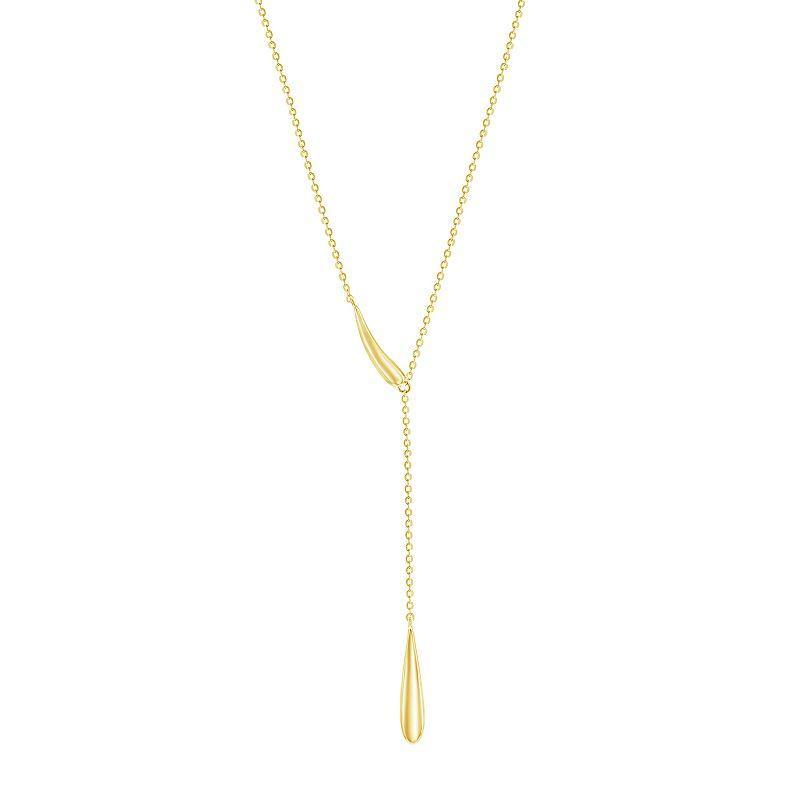 Argento Bella Sterling Silver Teardrop Lariat Necklace, Womens Gold Tone Product Image