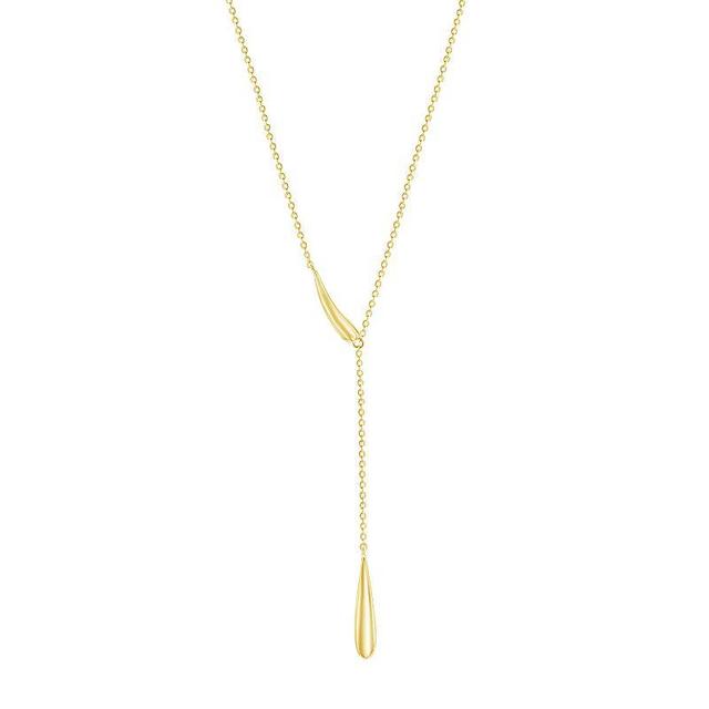 Argento Bella Sterling Silver Teardrop Lariat Necklace, Womens Gold Tone Product Image