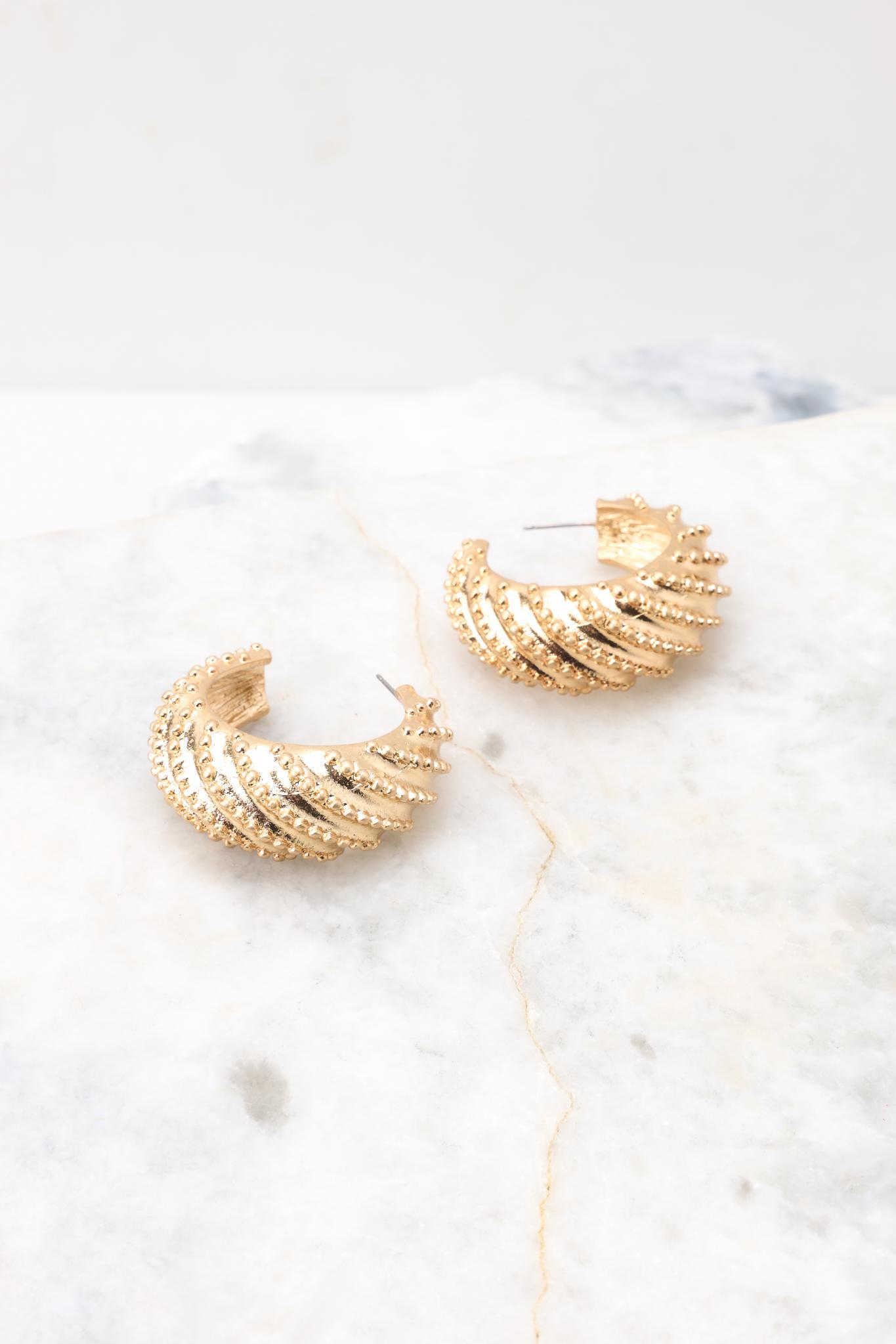 Upscale Energy Gold Hoop Earrings Product Image