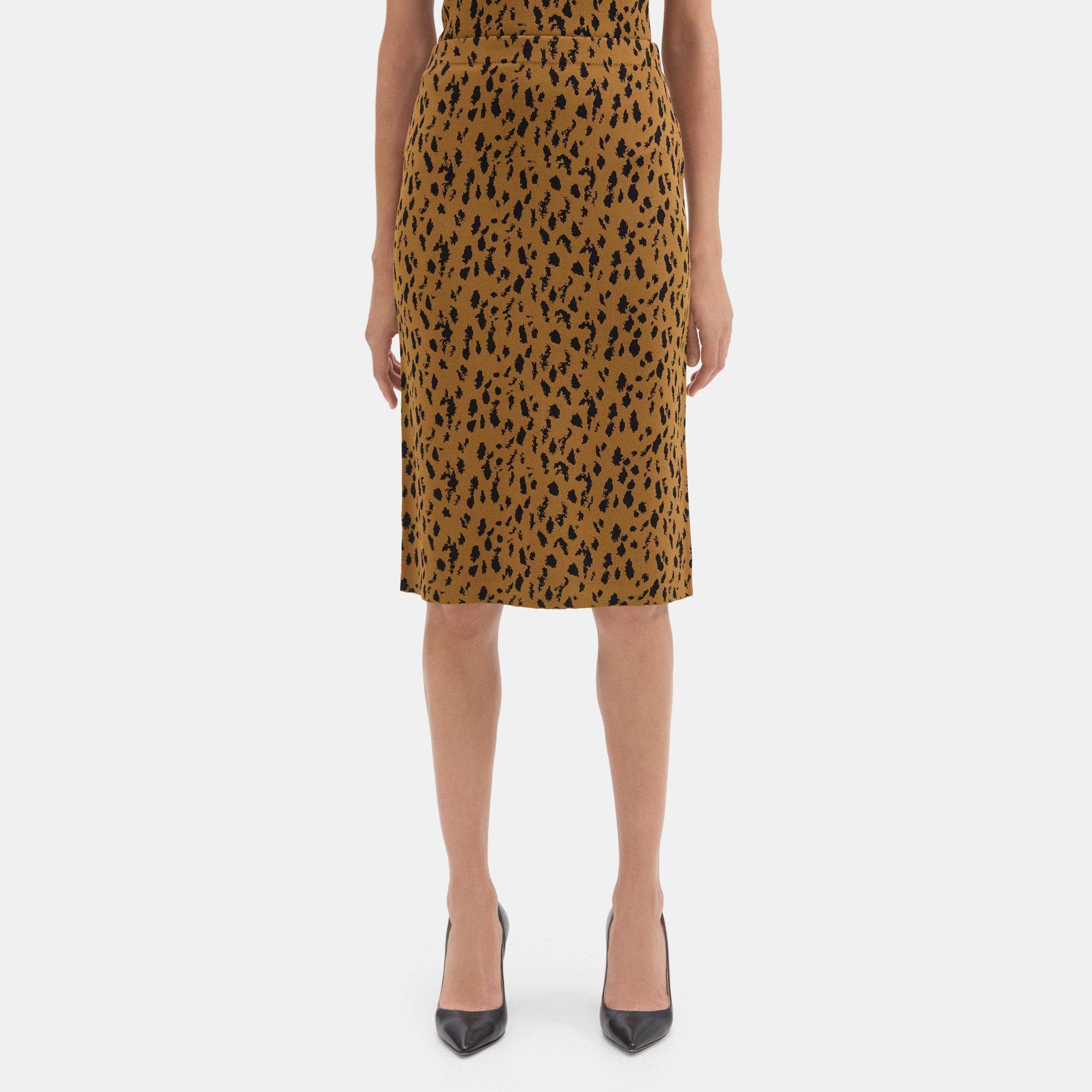 Compact Stretch Knit Jacquard Pencil Skirt | Theory Product Image