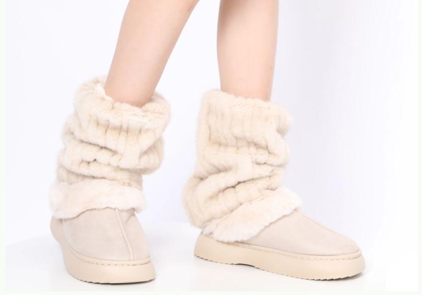 Plain Ribbed Fluffy Leg Warmers Product Image