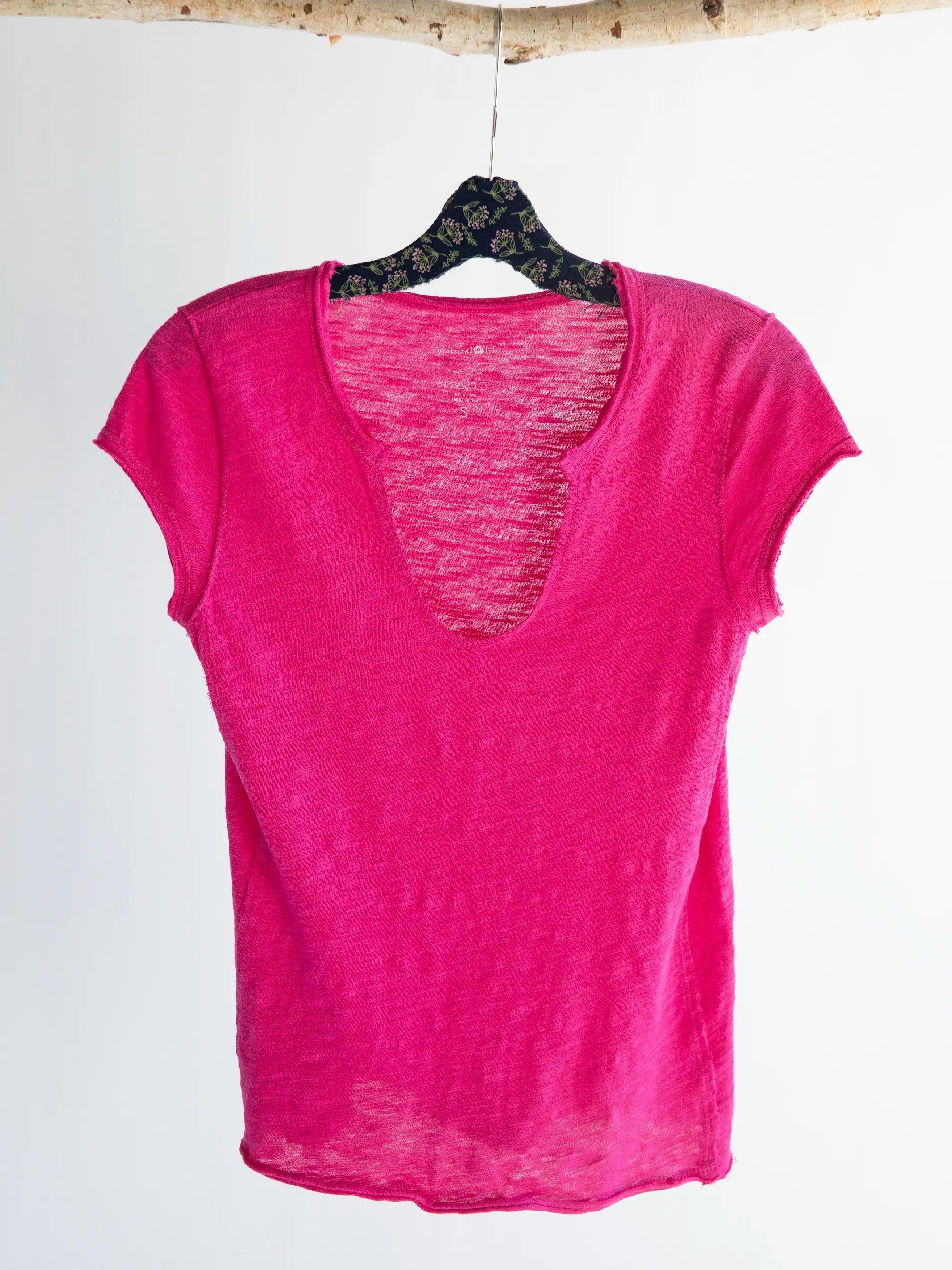 Molly Cotton Tee Shirt - Pink Flambe Product Image