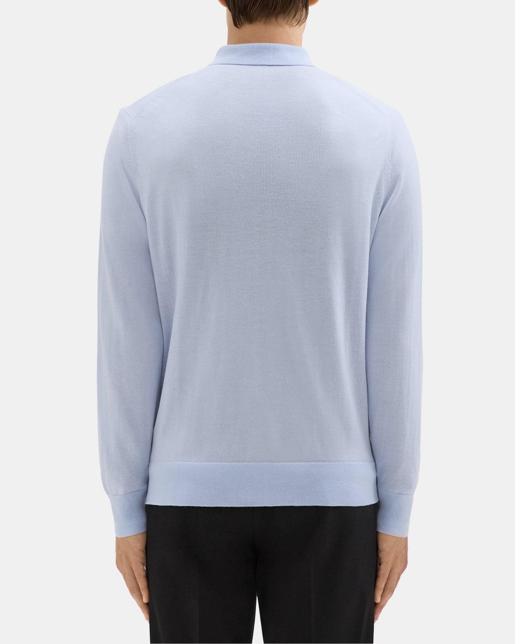 Long-Sleeve Polo in Merino Wool Product Image