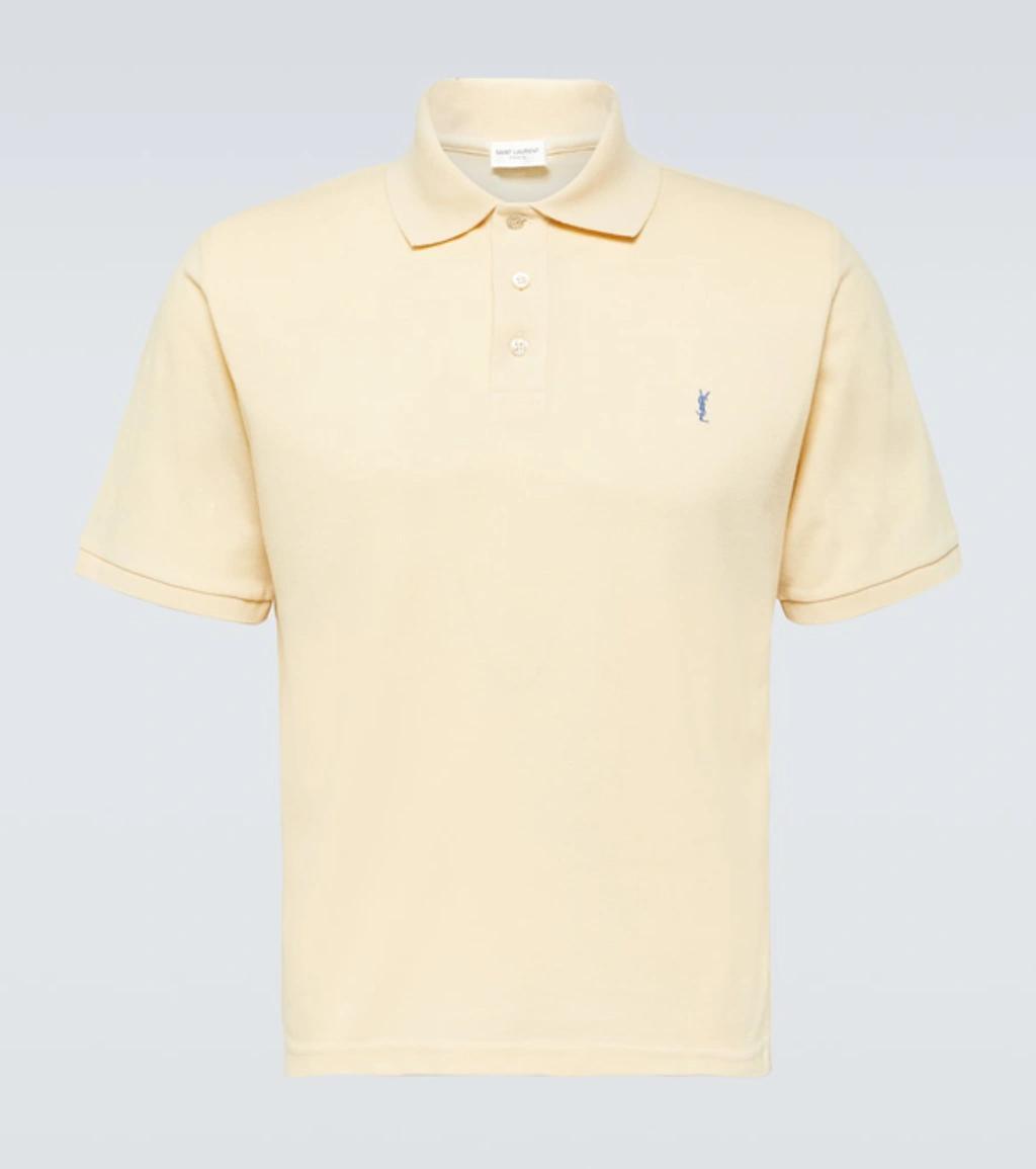 Cassandre Logo-embroidered Polo Shirt In Yellow,blue Product Image