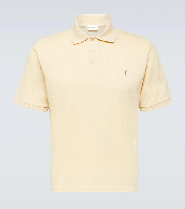 Cassandre Logo-embroidered Polo Shirt In Yellow,blue Product Image