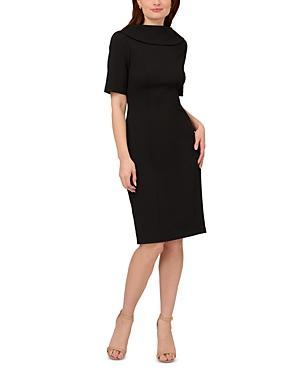 Adrianna Papell V-Back Foldover Collar Short Sleeve Sheath Dress Product Image