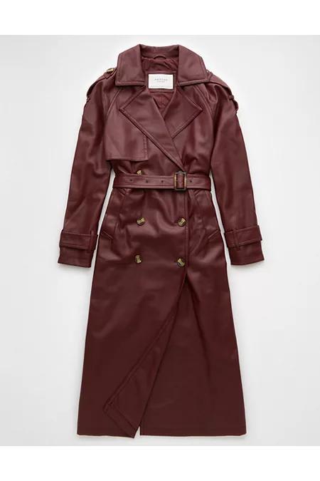 AE Vegan Leather Trench Coat Women's Product Image