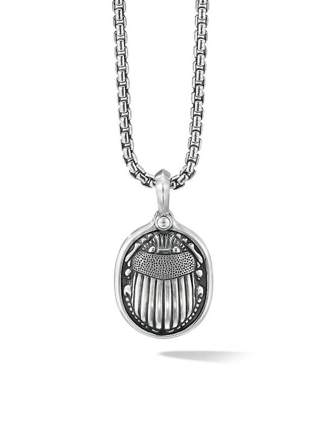 Mens Petrvs Scarab Amulet in Sterling Silver, 32.3MM Product Image