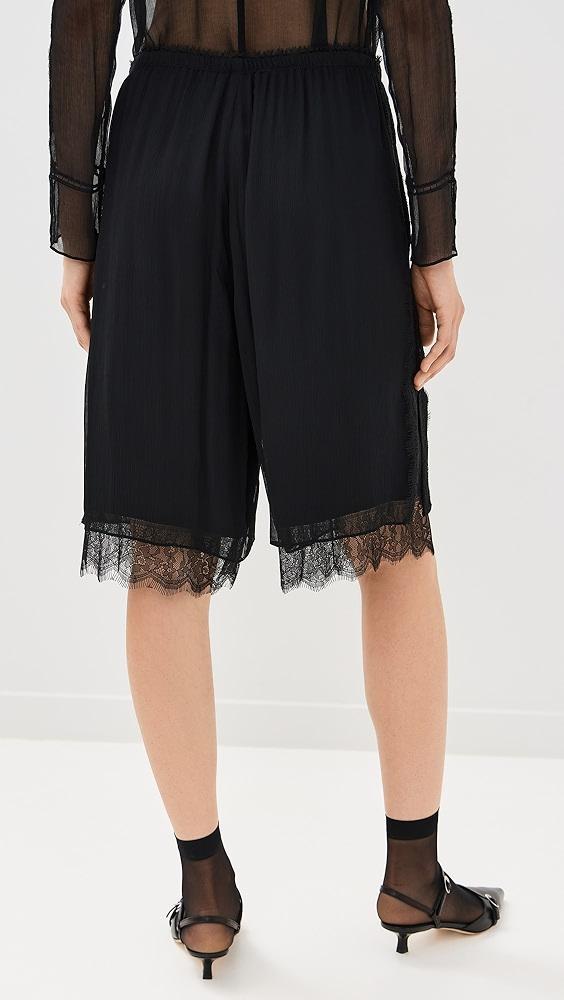 Vince Mid Rise Chiffon Shorts With Lace Trim | Shopbop Product Image