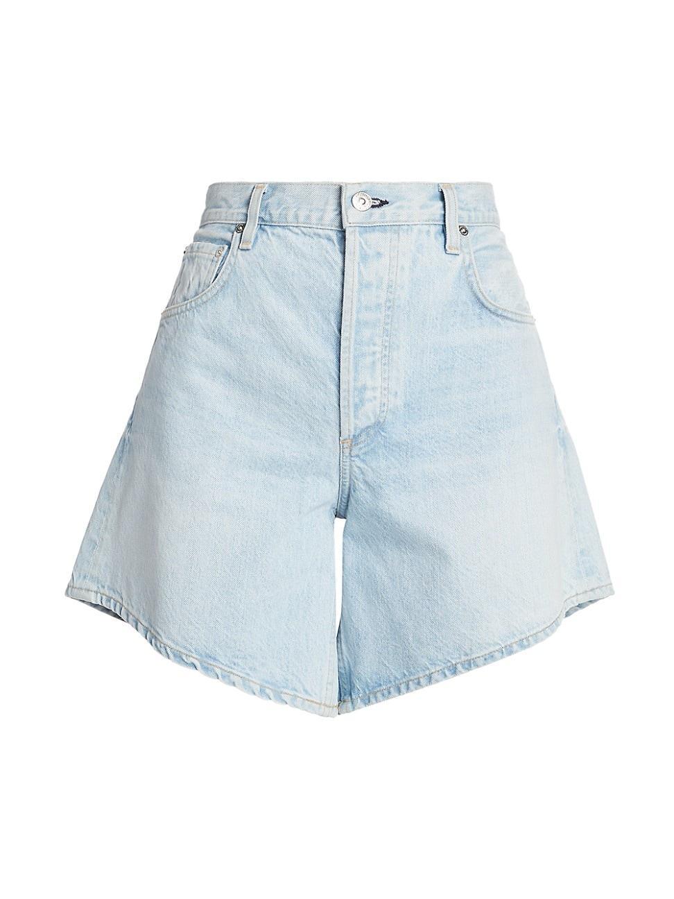 Womens Gaucho High-Rise Denim Shorts Product Image