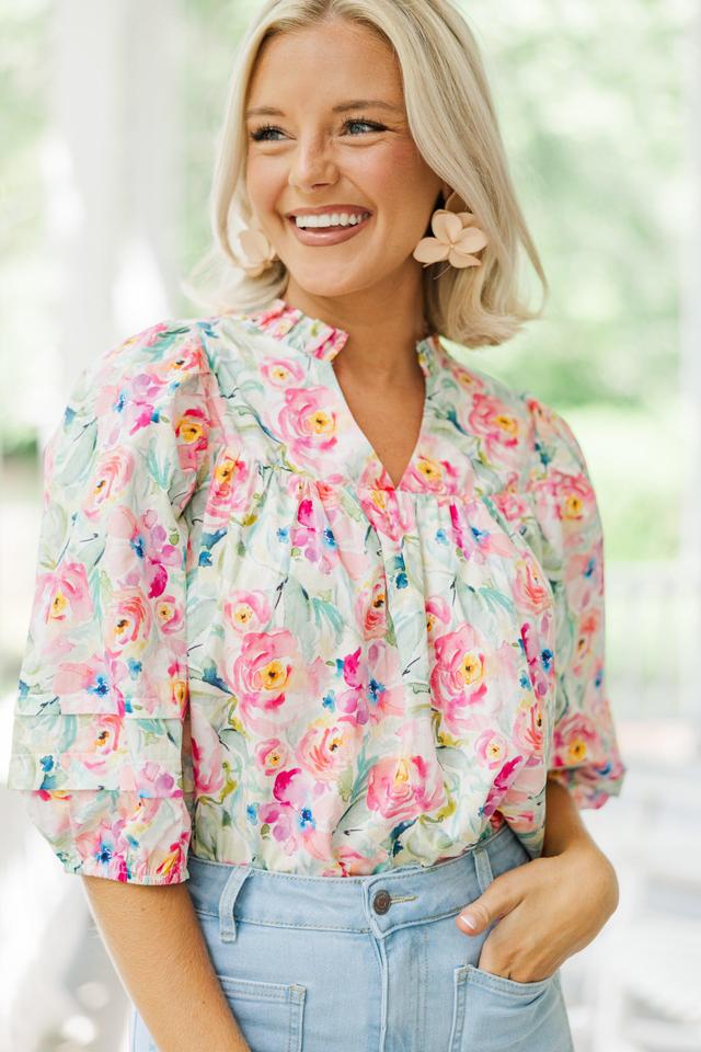 Get Involved Pink Floral Blouse Female Product Image