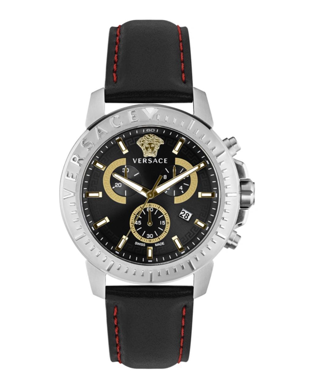 VERSACE New Chrono Strap Watch In Silver Product Image