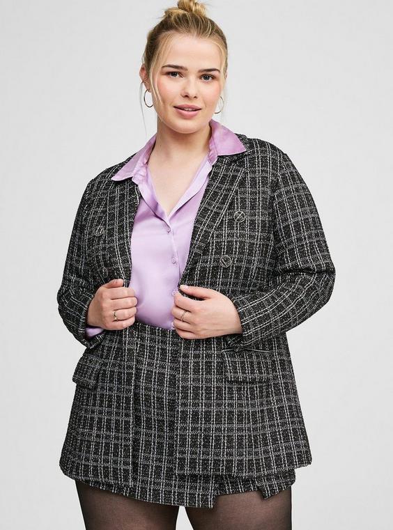 Stretch Boucle Double Breasted Blazer Product Image