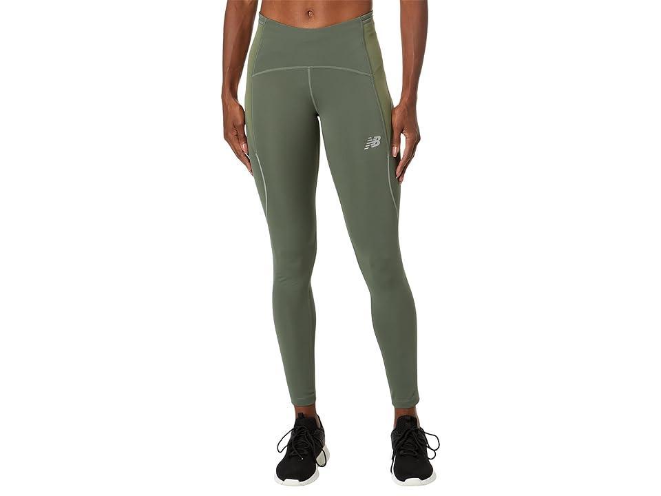 New Balance Impact Run Tights (Deep Green) Women's Casual Pants Product Image