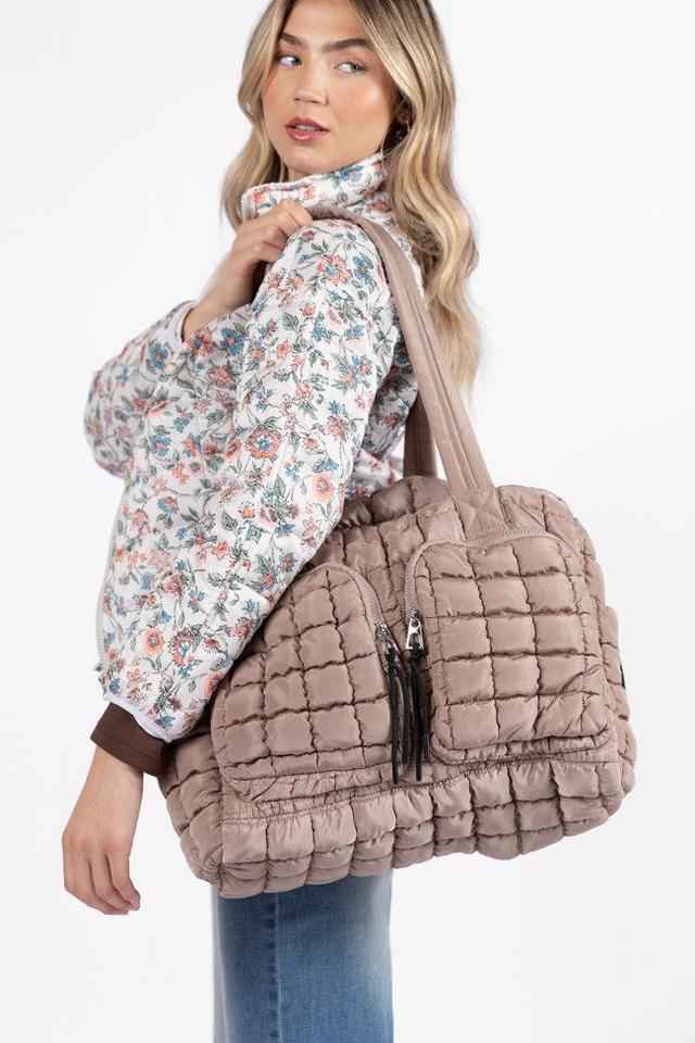 Tan Quilted Weekender Product Image