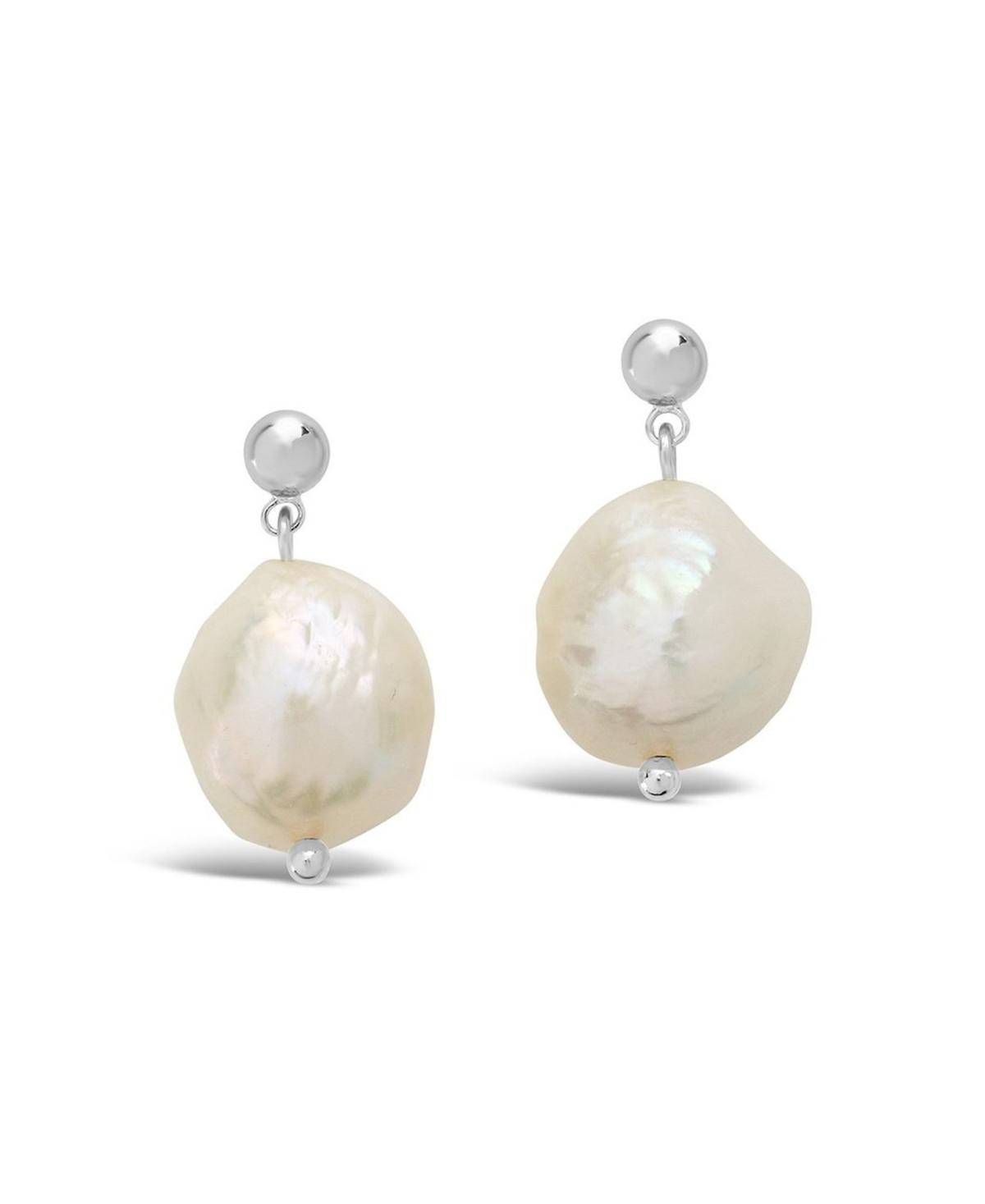 Sterling Forever Large Imitation Baroque Pearl Drop Studs Product Image