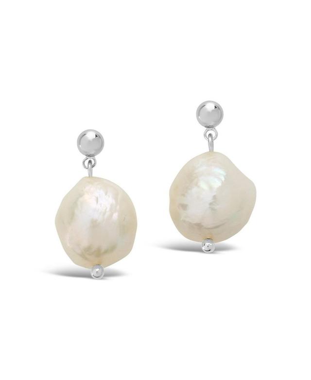 Womens Large Baroque Pearl Drop Stud Earrings Product Image