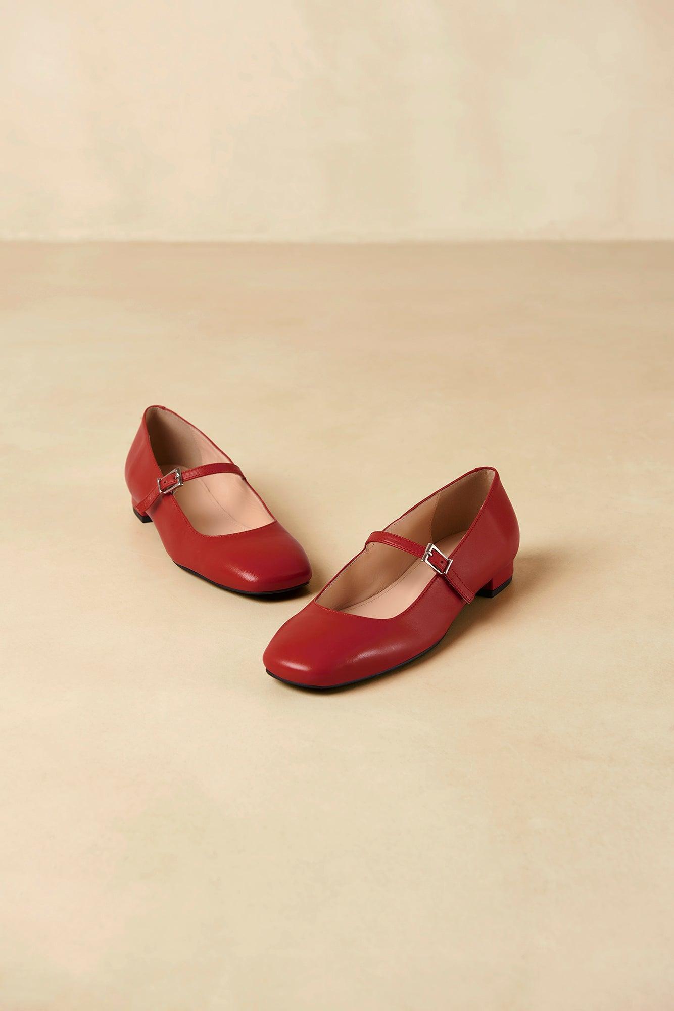 Alohas Por Do Sol Leather Ballet Flats - Red Product Image