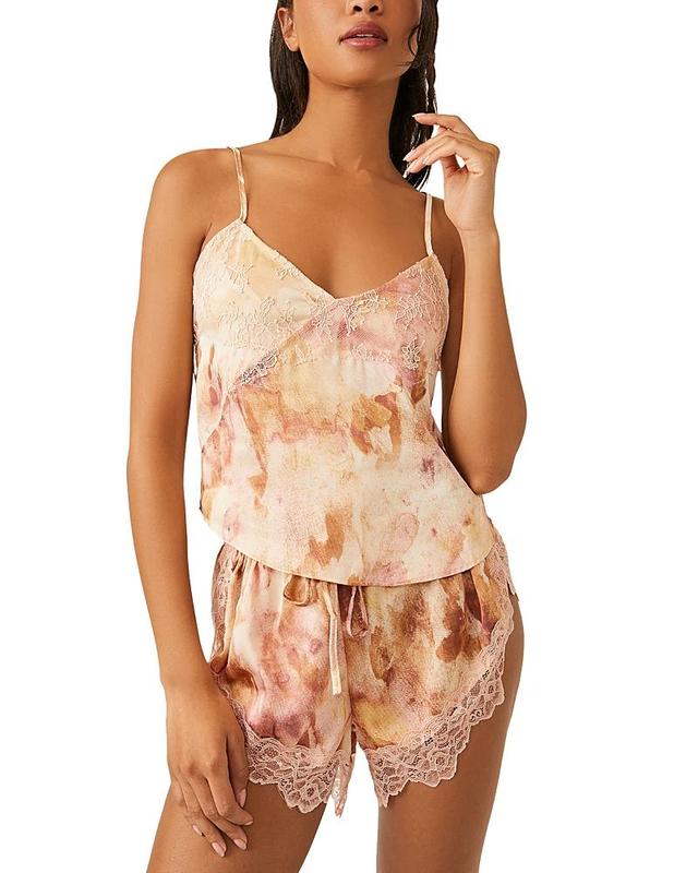 Free People Moonbeams Surplice V-Neck Lace Detail Satin Camisole Product Image