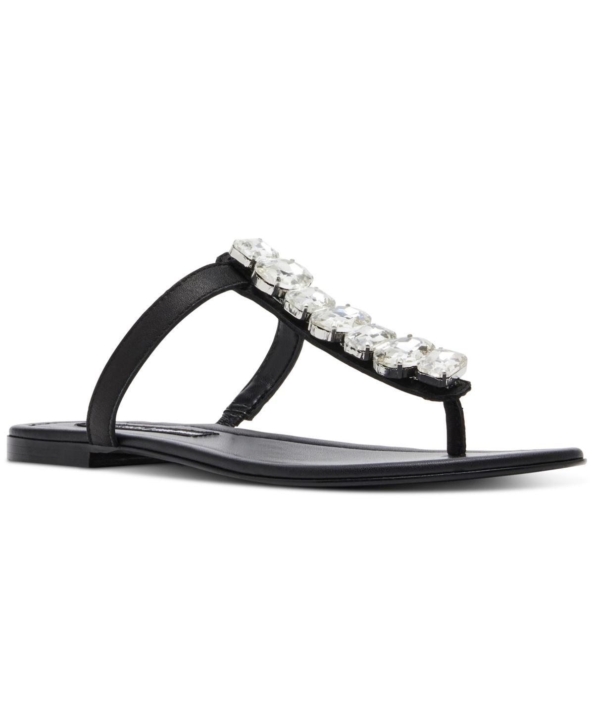 Jessica Rich x Steve Madden Womens Gemma Embellished T-Strap Slingback Sandals Product Image