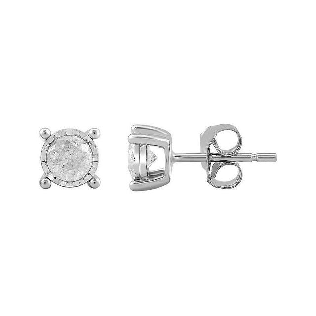 10k White Gold 1/2 Carat T.W. Diamond Stud Earrings, Womens Product Image