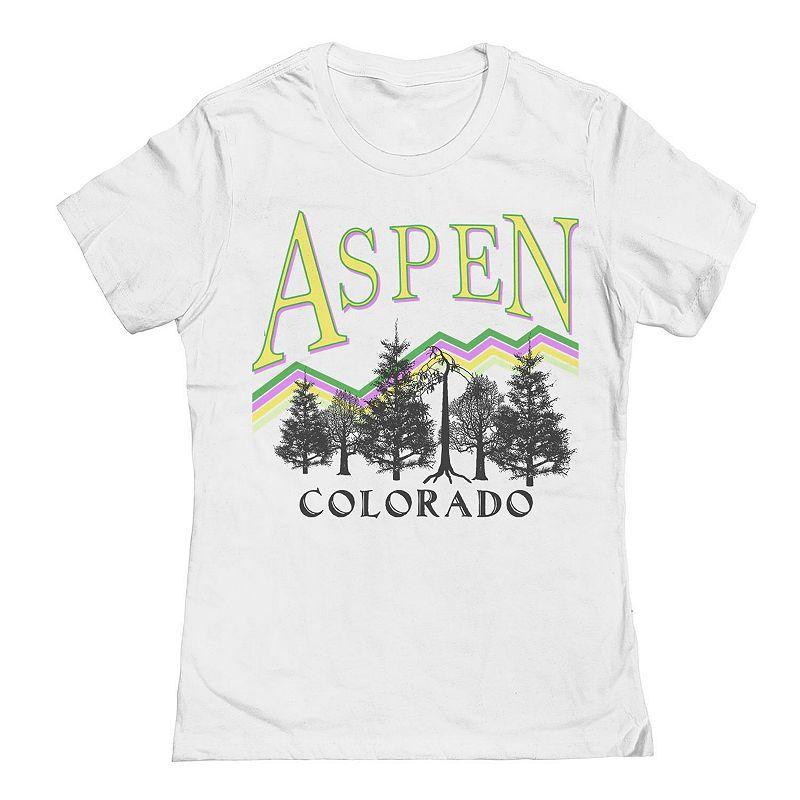 Juniors Aspen Colorado 1 Womens Graphic Tee, Girls Product Image