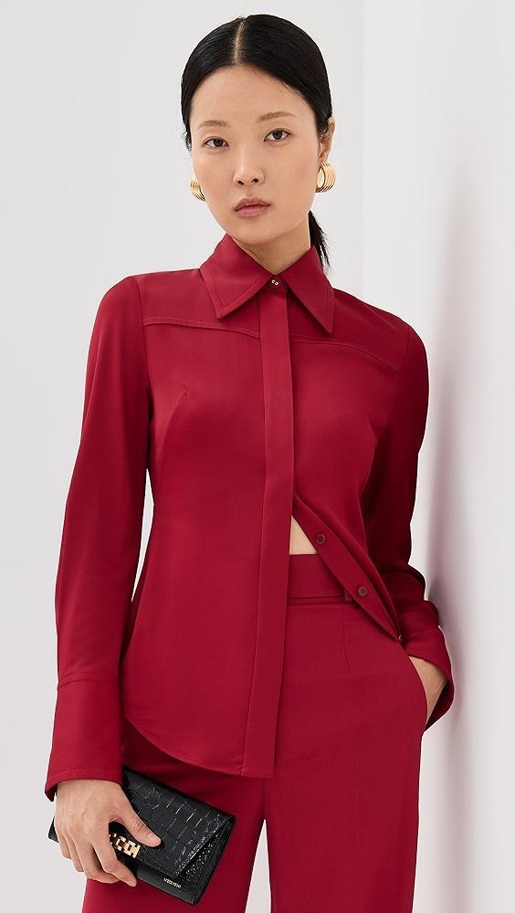 Another Tomorrow Bias Seamed Shirt | Shopbop Product Image