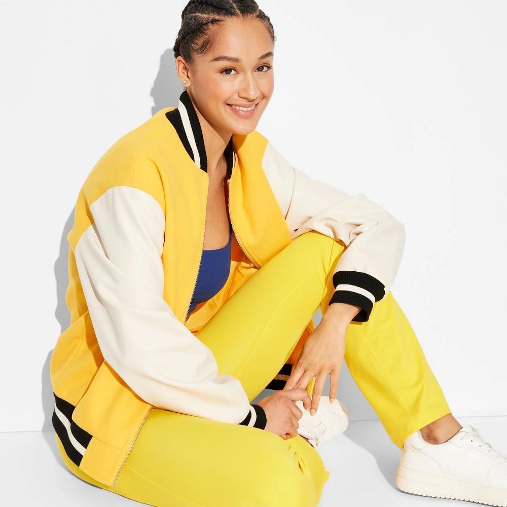 Womens Game Day Varsity Jacket - Wild Fable Yellow S Product Image