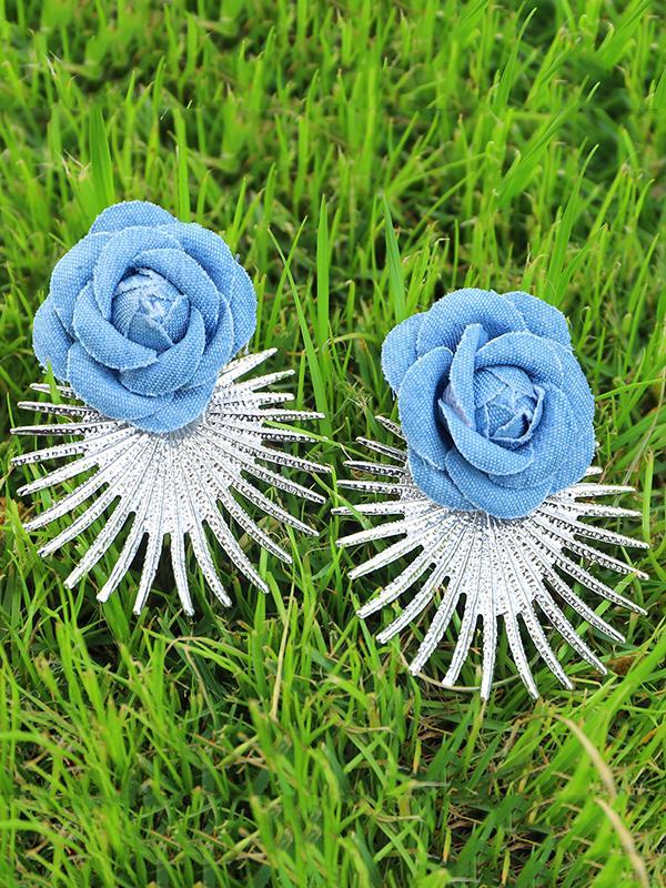 Flower Shape Geometric Drop Earrings Product Image