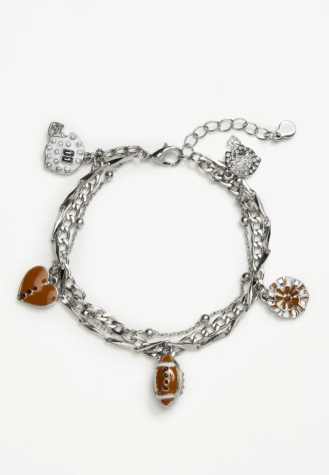 Silver Football Charm Bracelet Product Image