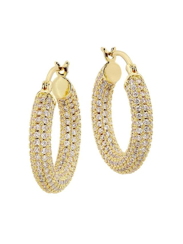 Womens Dominique14K Gold-Plated & Cubic Zirconia Hoop Earrings Product Image