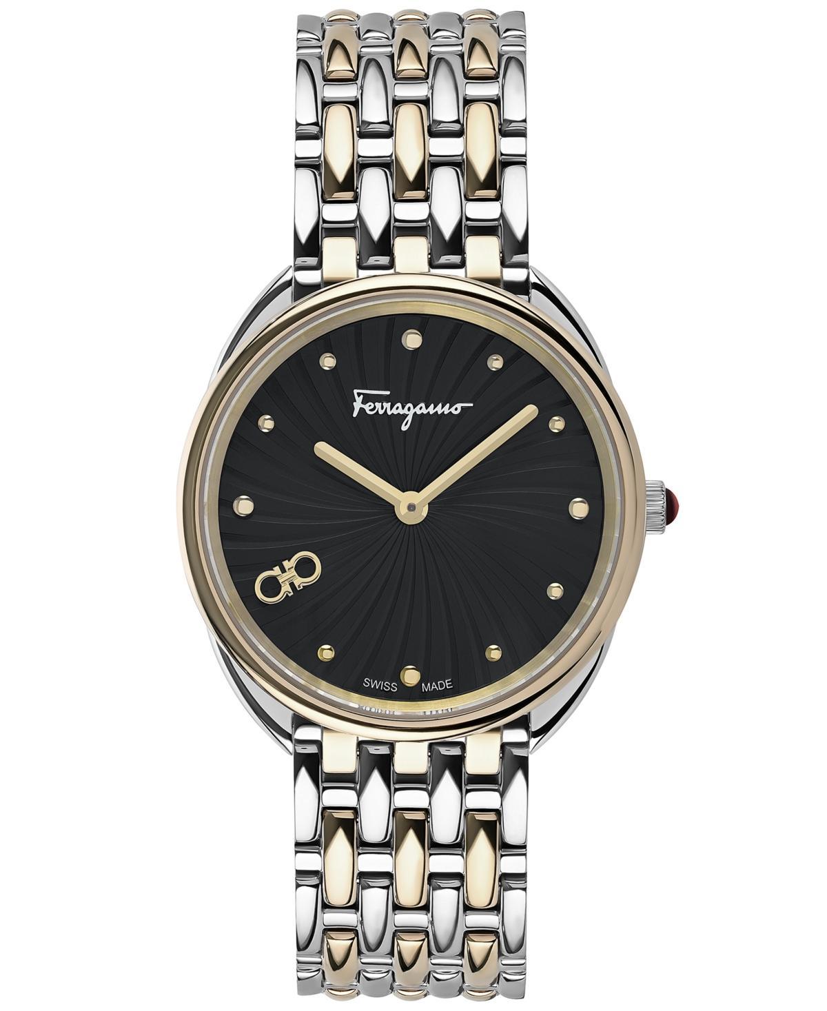 Salvatore Ferragamo Womens Swiss Cuir Two-Tone Stainless Steel Bracelet Watch 34mm - Two Tone Ip Yellow Gold/stainless Steel Product Image