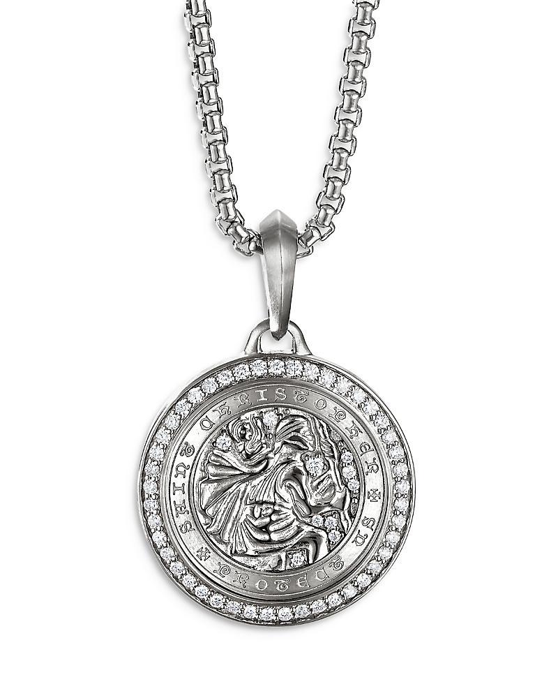 Mens St. Christopher Amulet with Pav Diamonds Product Image