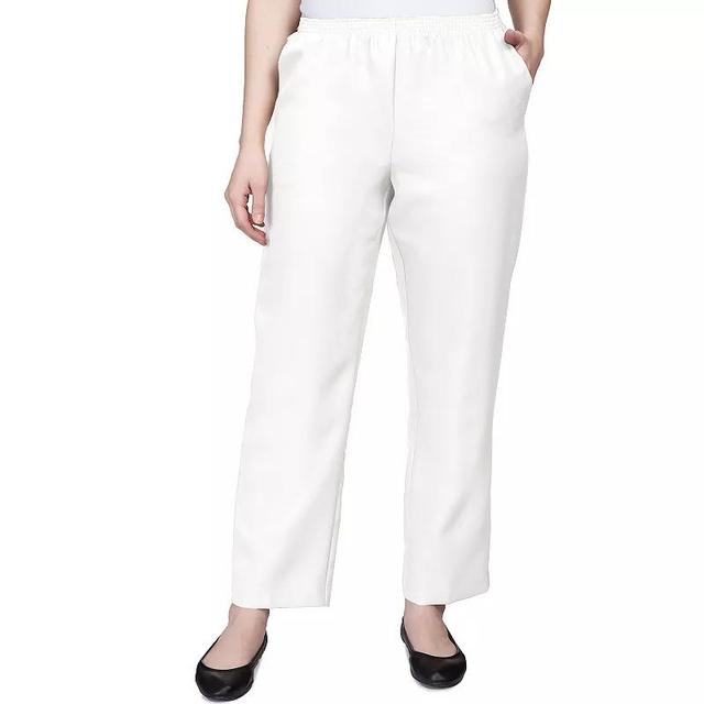 Petite Alfred Dunner Classic Pull-On Straight-Leg Pants, Womens Product Image