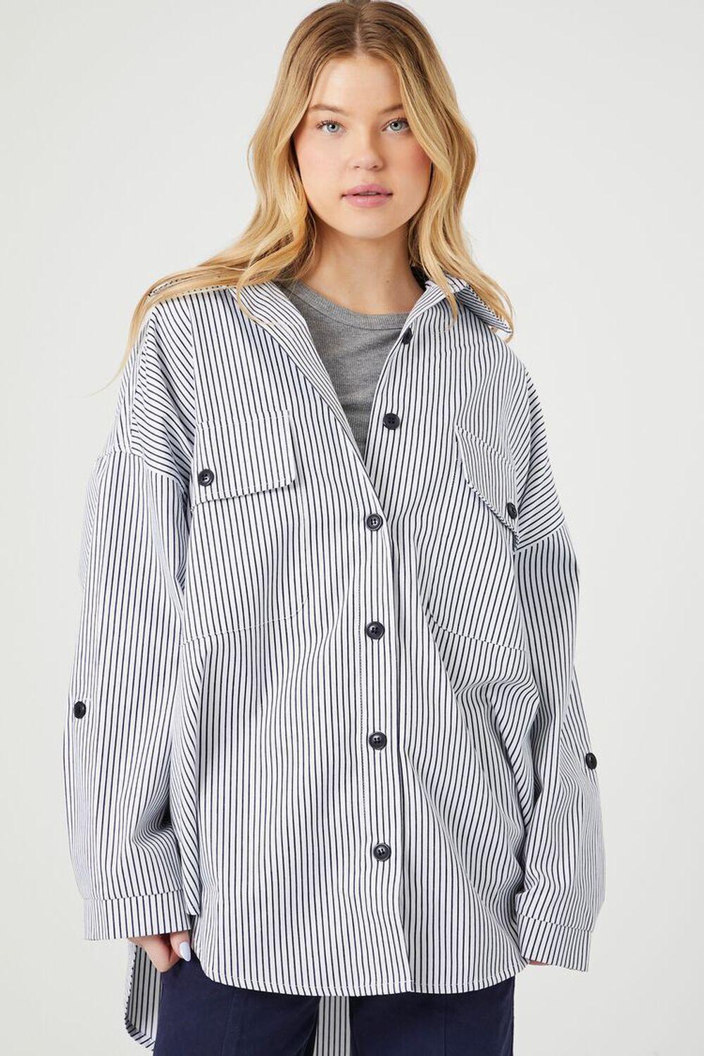 Oversized Pinstripe Shirt | Forever 21 Product Image