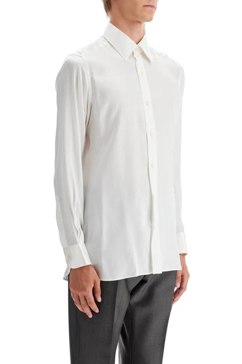 TOM FORD Silk Slim Fit Shirt In White Product Image