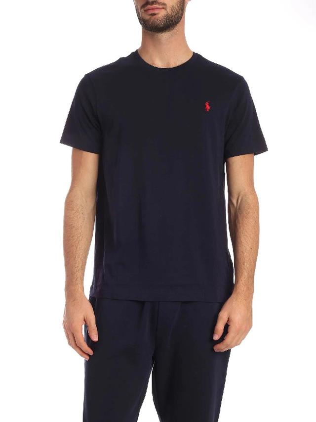 Logo-embroidered Cotton-jersey T-shirt In Spring Navy Heather Product Image