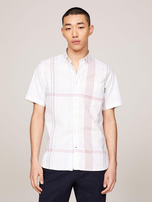 Tommy Hilfiger Men's Regular Fit Stripe Check Seersucker Shirt Product Image