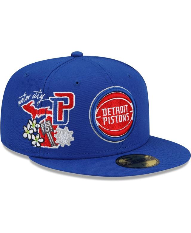 Mens New Era Blue Detroit Pistons City Cluster 59FIFTY Fitted Hat Product Image