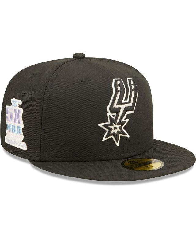 Mens New Era Black San Antonio Spurs 5x Nba Finals Champions Pop Sweat 59FIFTY Fitted Hat Product Image