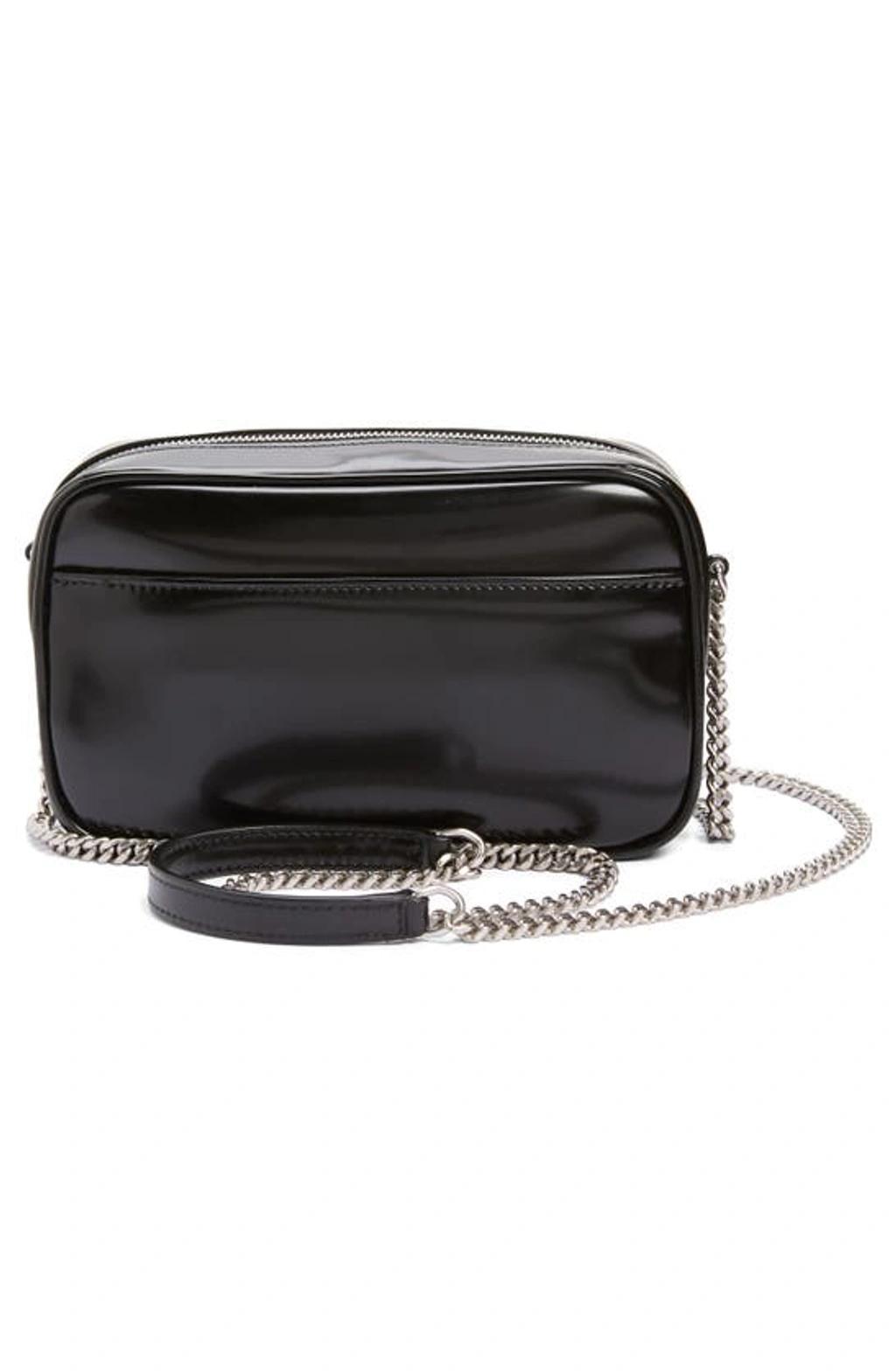 SAINT LAURENT Lou Mini Patent-leather Shoulder Bag In Nero Product Image