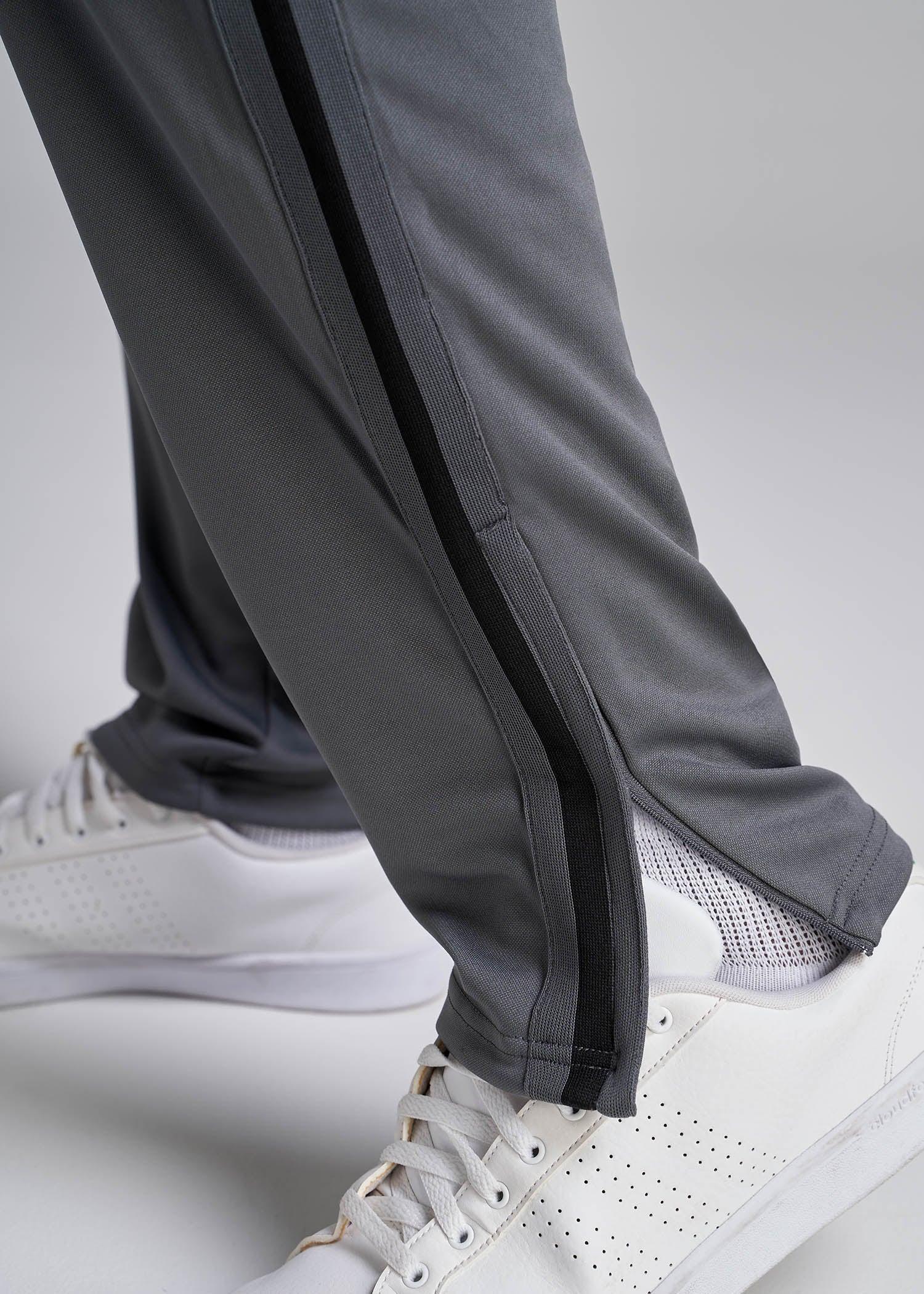 Athletic Stripe Pants for Tall Men in Grey-Black Stripe Male Product Image