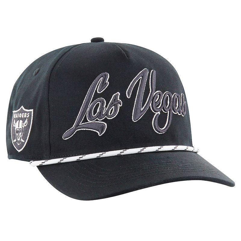 Mens 47 Black Las Vegas Raiders Overhand Speckle Hitch Adjustable Hat Product Image