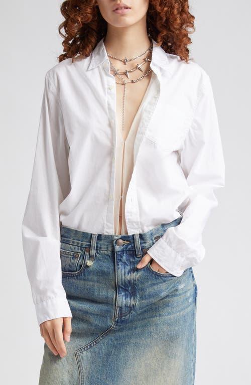 R13 Foldout Organza Panel Cotton Button-Up Shirt Product Image